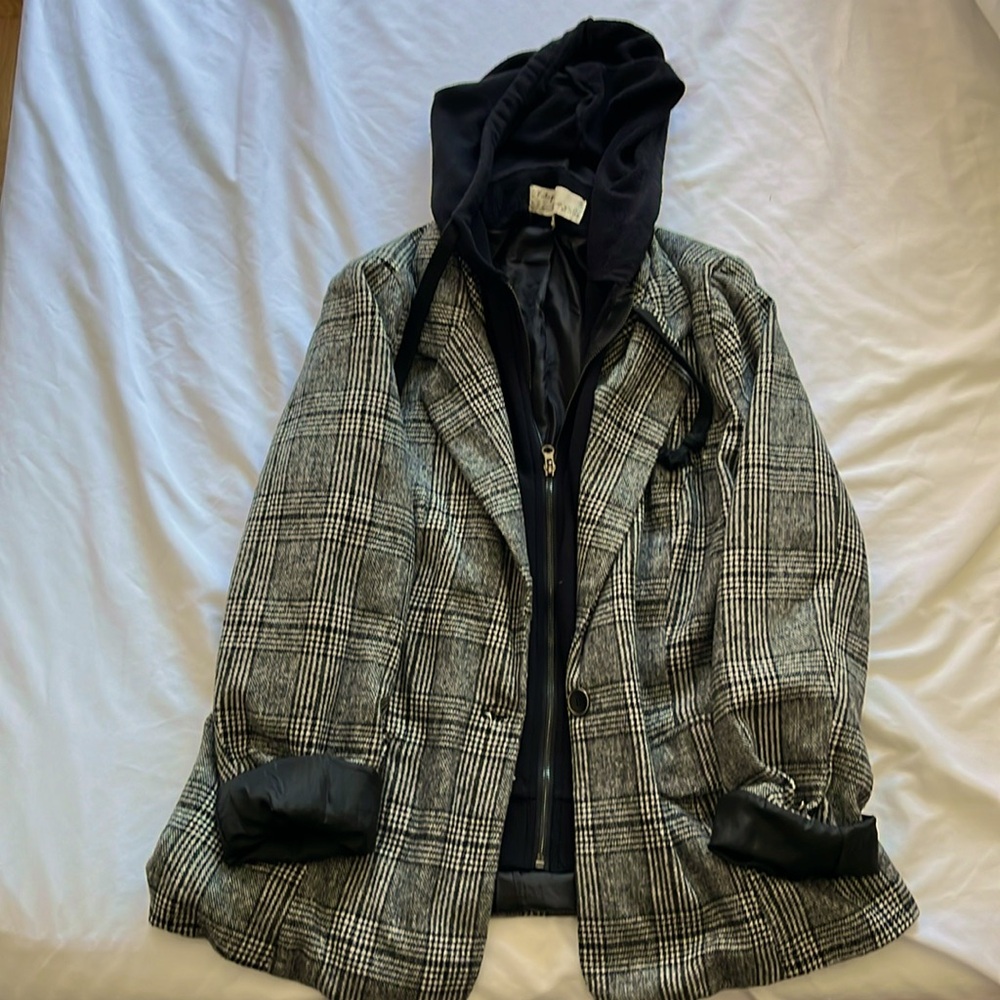 Vintage Havana size Large blazer with attached hoodie zip sweatshirt